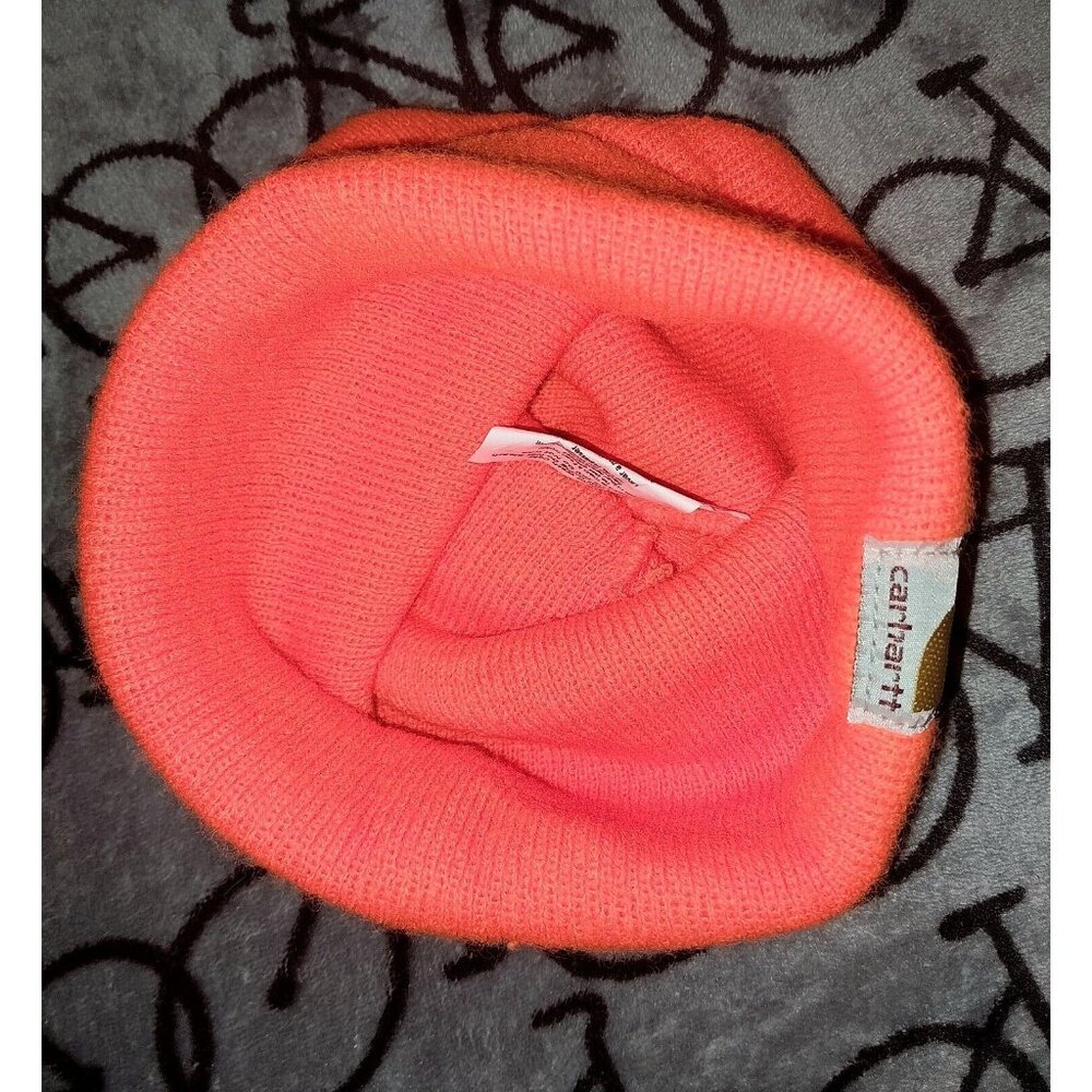 Carhartt Beanie Hat Bright Orange One Size Fits - Picture 3 of 3